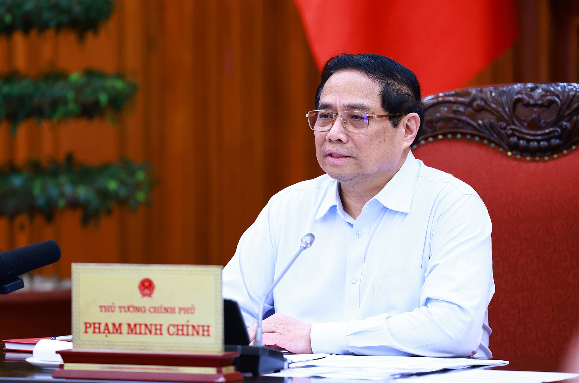 Thủ tướng Phạm Minh Chính phát biểu tại phiên họp - Ảnh: VGP