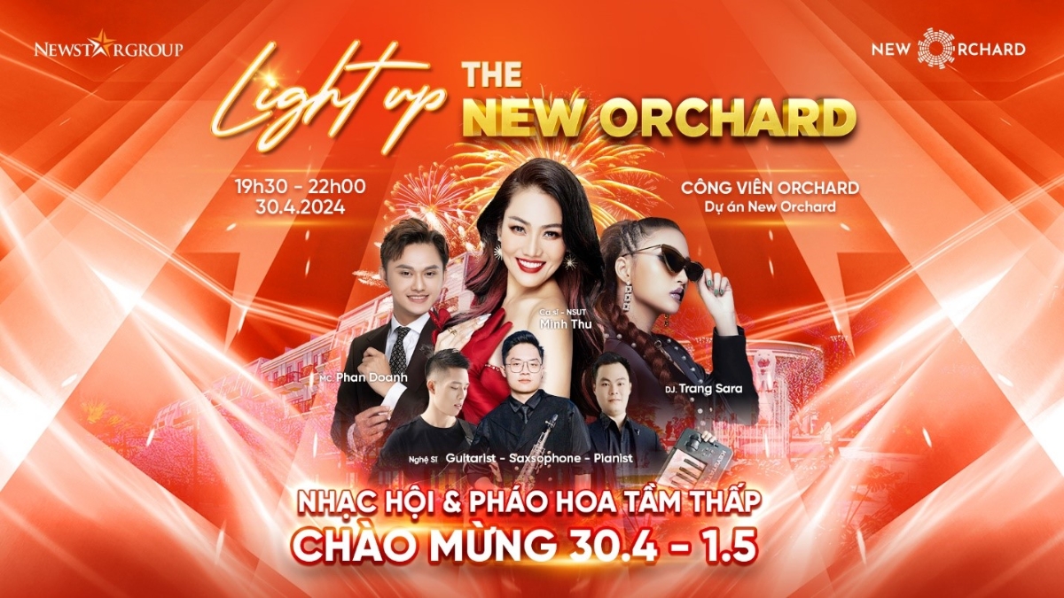 Đêm tiệc âm nhạc giải trí và trình diễn pháo hoa chào mừng 30/4 - 1/5.
