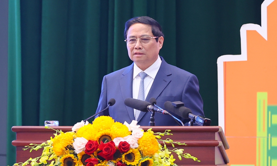 Thủ tướng Phạm Minh Chính phát biểu chỉ đạo tại Hội nghị công bố quy hoạch và xúc tiến đầu tư tỉnh Lạng Sơn năm 2024 - Ảnh: VGP