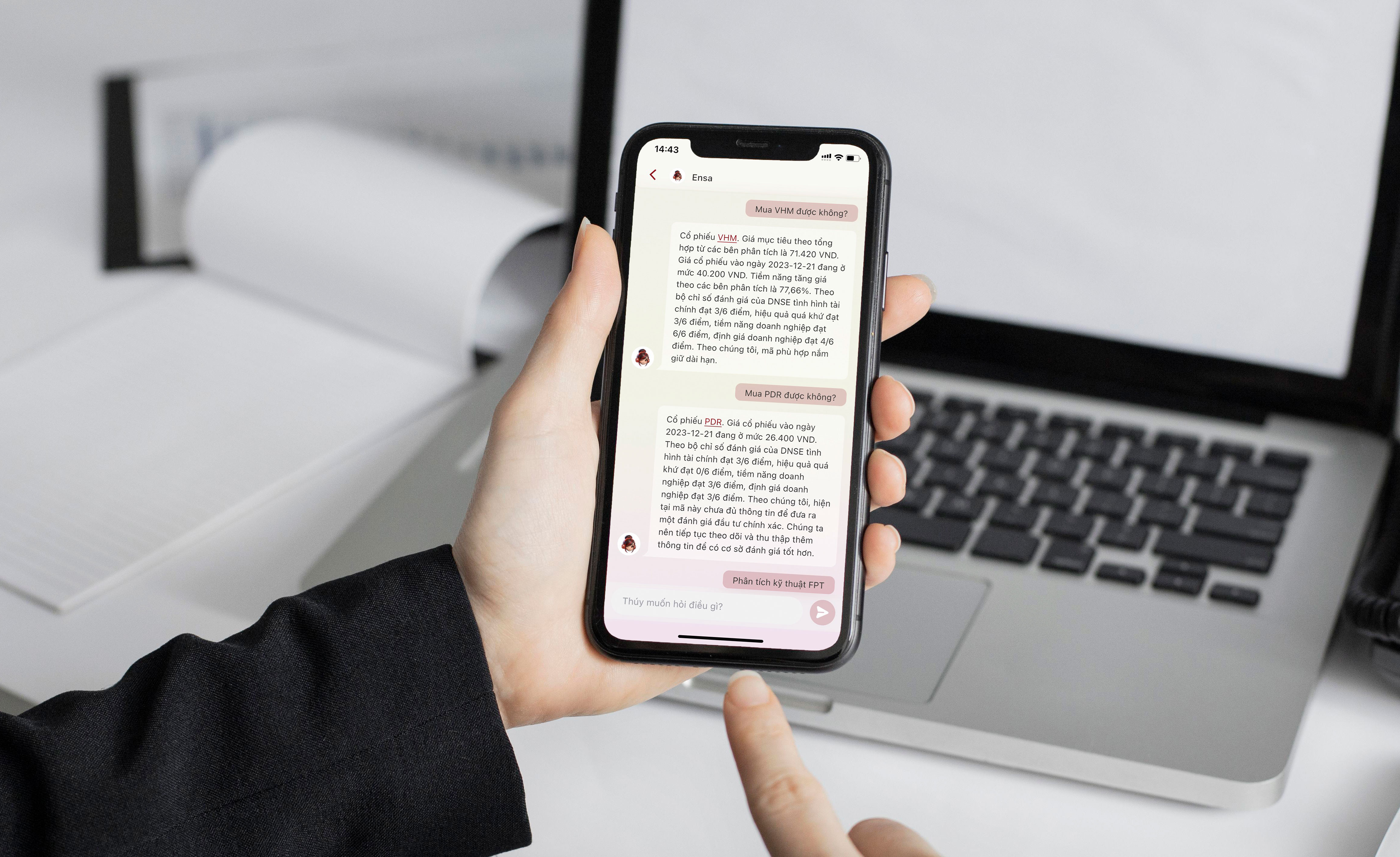 Trợ l&yacute; ảo Ensa tr&ecirc;n app Entrade X by DNSE được nh&agrave; đầu tư sử dụng ng&agrave;y c&agrave;ng hiệu quả.