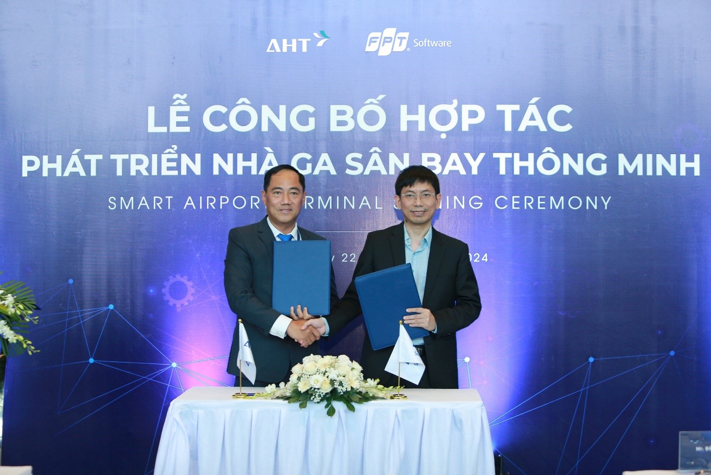 Nhà ga quốc tế Đà Nẵng và FPT Software ký kết hợp tác. Ảnh: AHT.