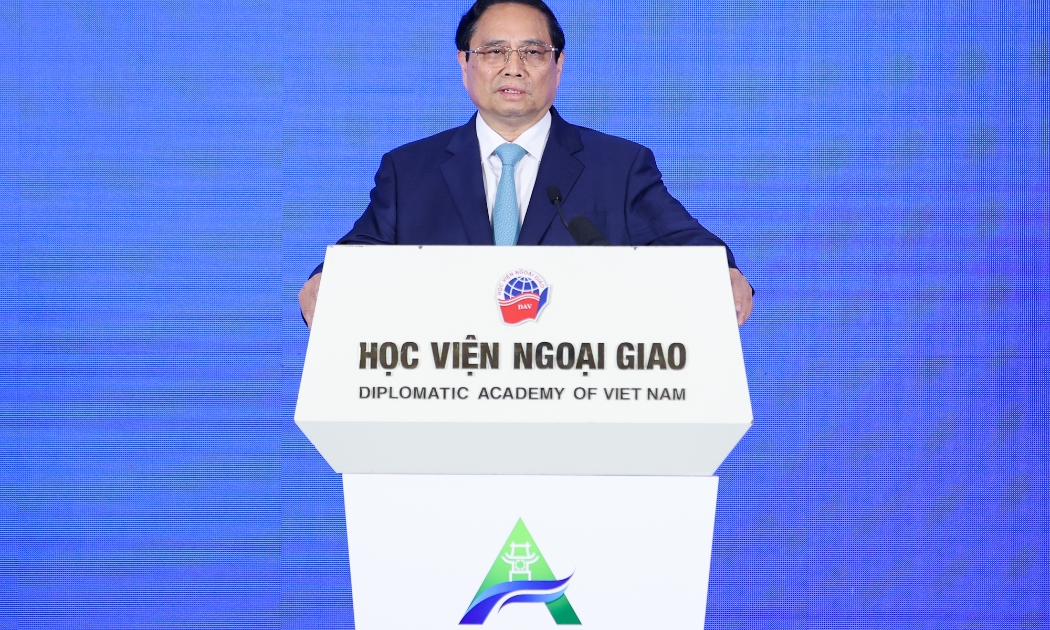 Thủ tướng Phạm Minh Chính phát biểu tại phiên khai mạc Diễn đàn Tương lai ASEAN - Ảnh: VGP