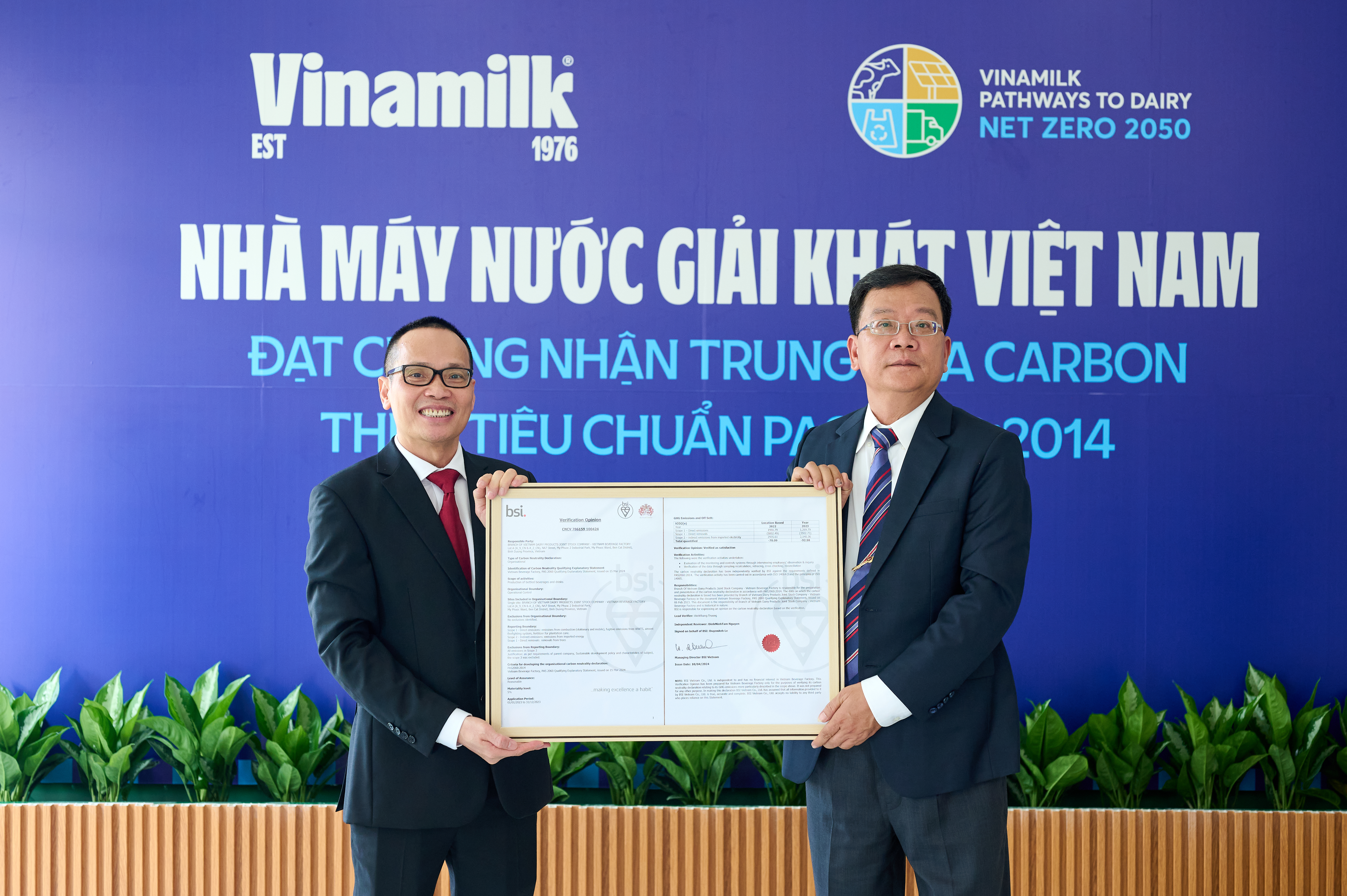 Vinamilk hiện có 3 đơn vị đạt trung hòa carbon theo tiêu chuẩn quốc tế.