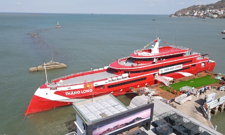 Tuyến cao tốc mới TP.HCM - Côn Đảo sẽ khai trường vào ngày 13/5/2024 với siêu tàu Thăng Long có sức chở trên 1.000 hành khách. Ảnh: Trà Ngân.