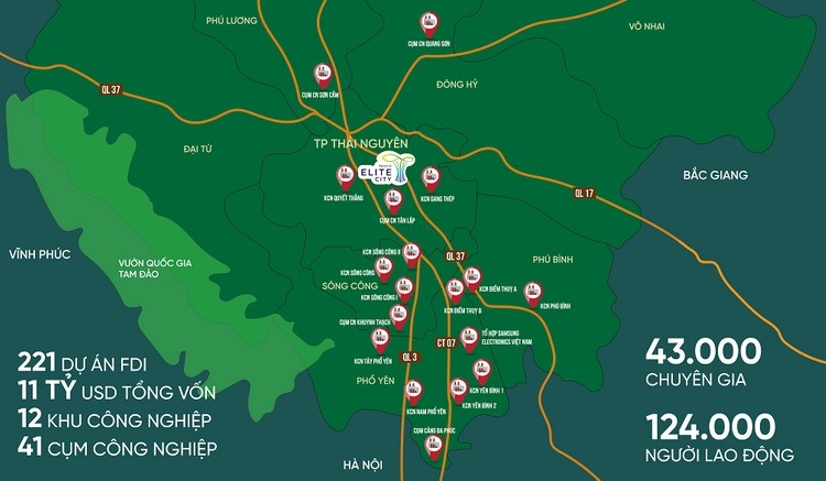 Th&aacute;i Nguy&ecirc;n v&agrave; những con số ấn tượng về c&ocirc;ng nghiệp.