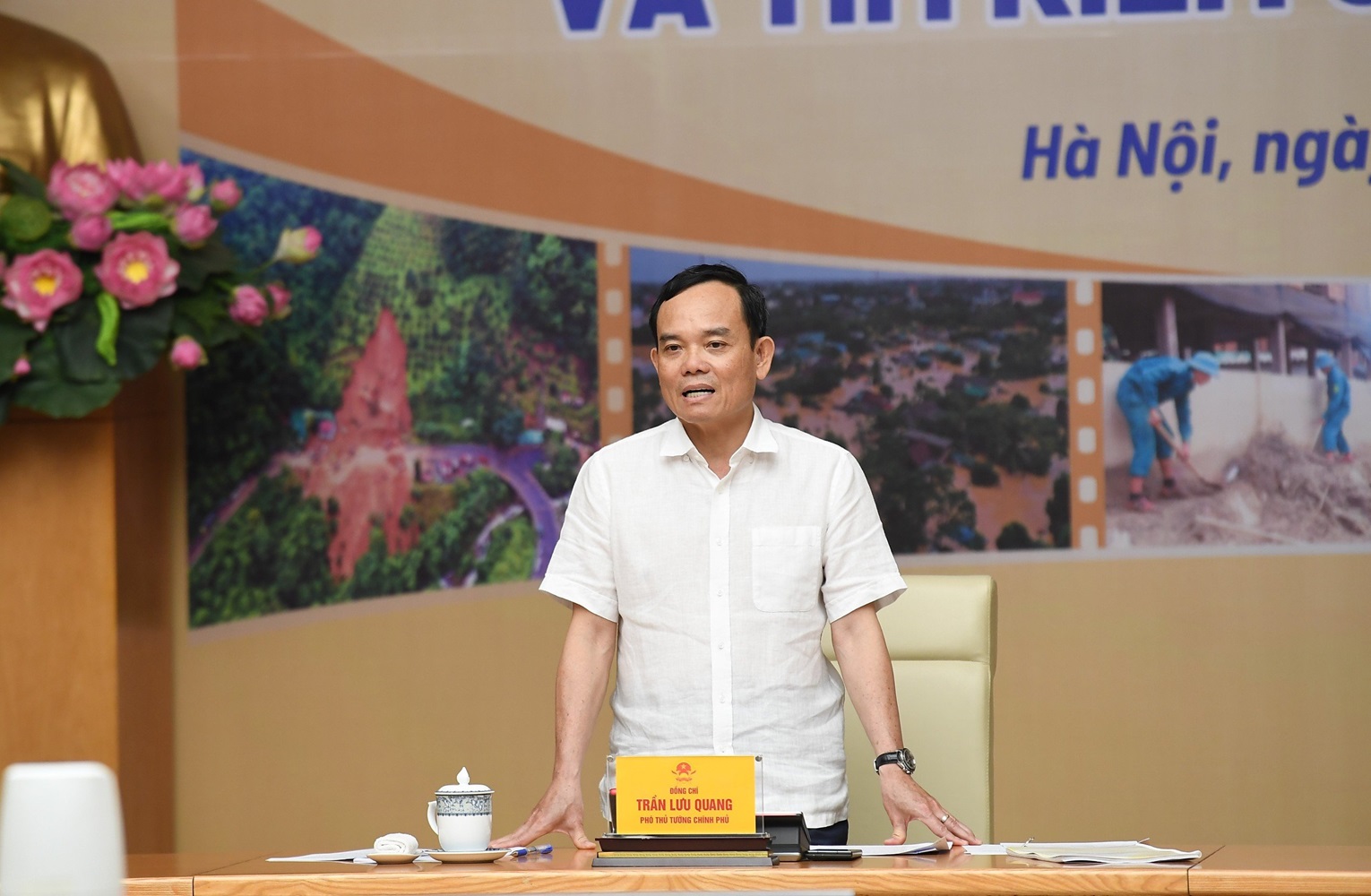 Phó Thủ tướng Trần Lưu Quang yêu cầu tập trung chuẩn bị kiện toàn bộ máy phòng, chống thiên tai, tìm kiếm cứu nạn theo Luật Phòng thủ dân sự.