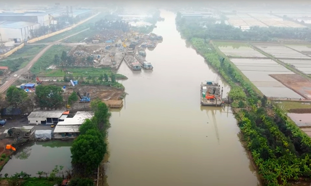 Khu vực triển khai dự án đầu tư xây dựng cầu vượt sông Hoá giáp ranh giữa Hải Phòng và Thái Bình