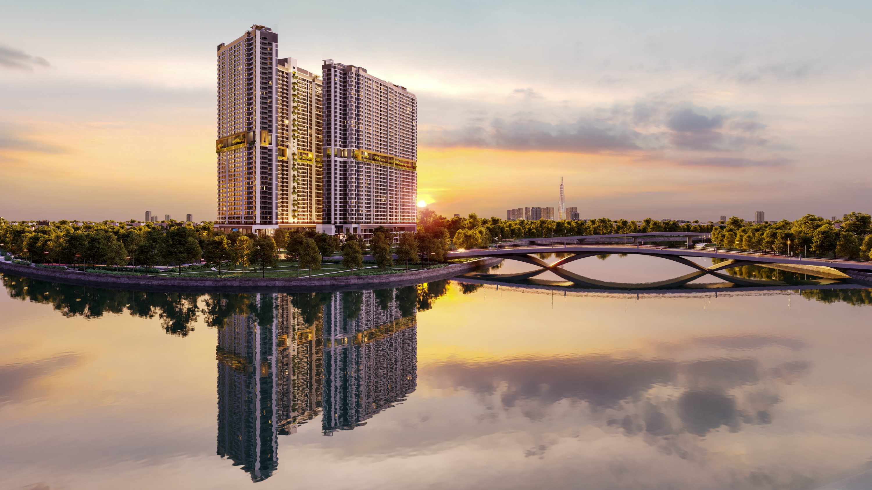 Phối cảnh dự án The Gió Riverside tại Bình Dương.