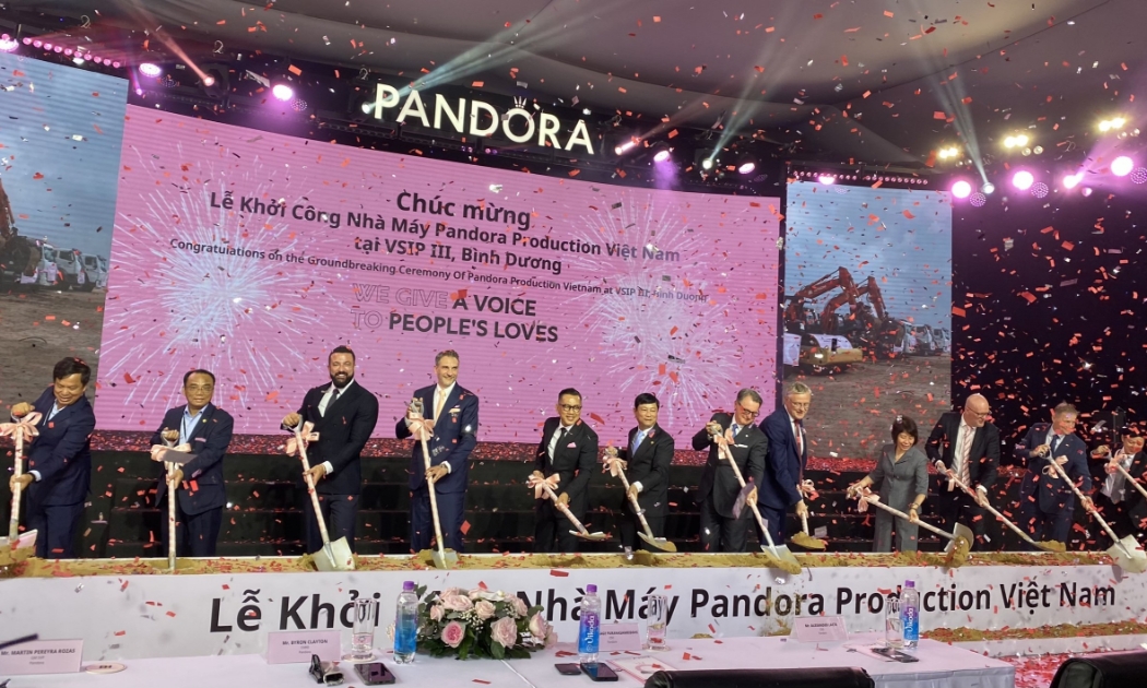 Hãng trang sức lớn nhất thế giới Pandora khởi công nhà máy 150 triệu USD tại khu công nghiệp VSIP 3 - Bình Dương