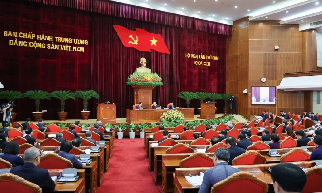Hội nghị lần thứ 9 Ban Chấp hành Trung ương Đảng khoá XIII khai mạc sáng ngày 16/5 - Ảnh: VGP