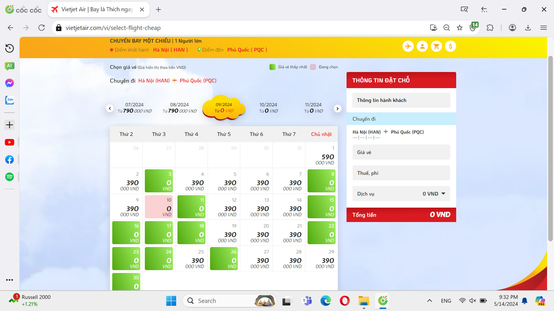 Vietjet đang mở bán hàng triệu vé máy bay giá 0 đồng phục vụ nhu cầu của hành khách.