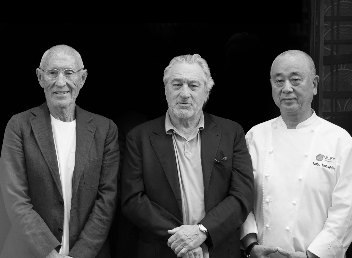 Từ trái qua, Meir Teper, Robert De Niro và Nobu Matsuhisa - Những nhà sáng lập lừng danh của Nobu - Nguồn ảnh: VCRE.