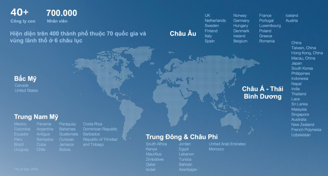 Quy m&ocirc; của BYD tr&ecirc;n to&agrave;n cầu.