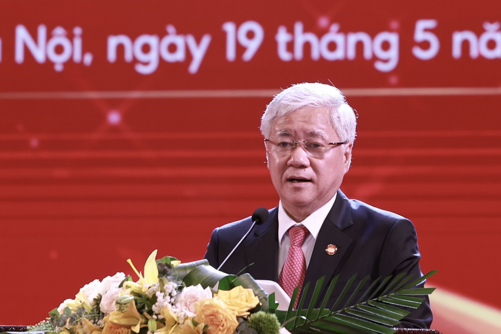 Ủy viên Bộ Chính trị, Chủ tịch Ủy ban Trung ương Mặt trận Tổ quốc Việt Nam Đỗ Văn Chiến phát biểu tại chương trình. Ảnh: Hải Nguyễn.