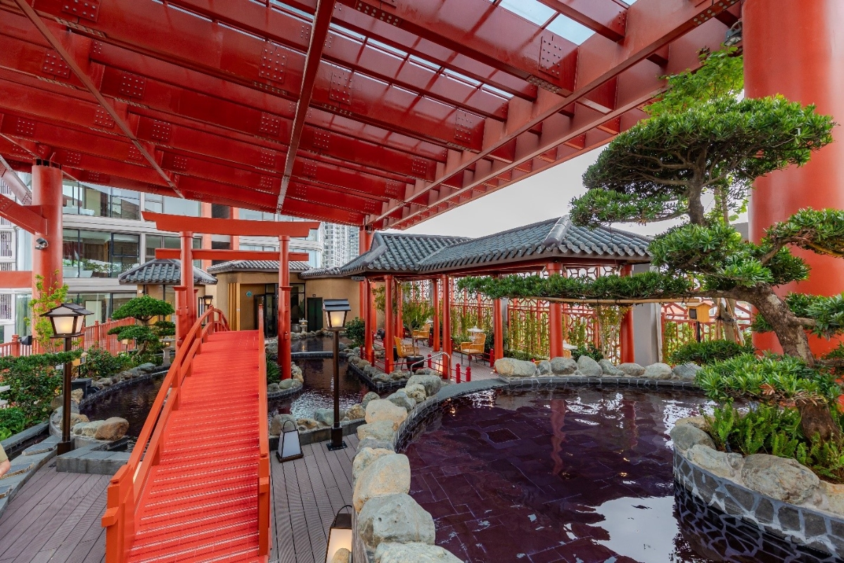 Không gian trị liệu khoáng nóng Mori Onsen & Spa tại Ecopark.