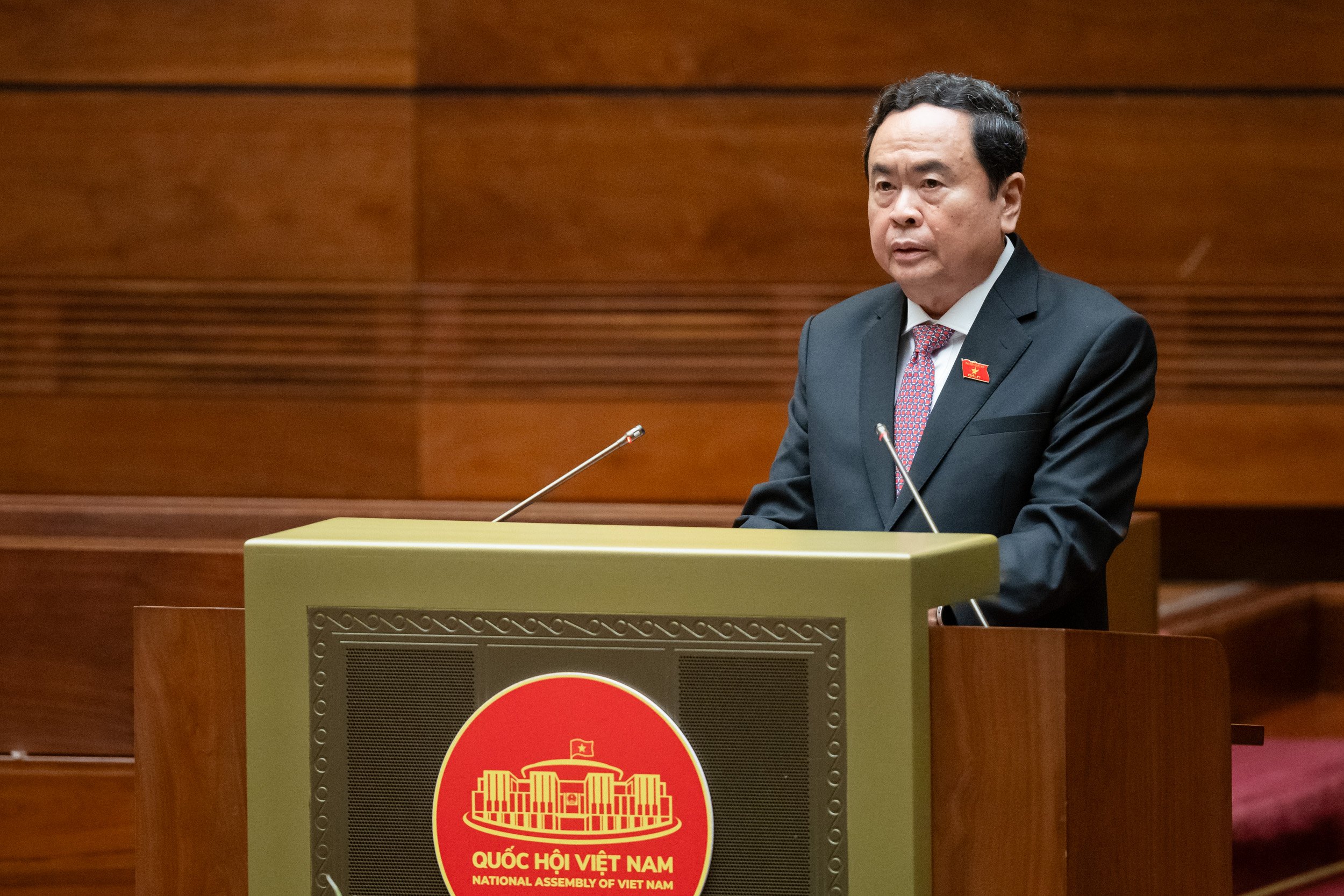 Phó Chủ tịch Thường trực Quốc hội Trần Thanh Mẫn điều hành hoạt động của Quốc hội và Ủy ban Thường vụ Quốc hội khai mạc kỳ họp.