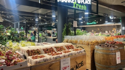 Vietnamese lychees on sale at Australia's supermarket