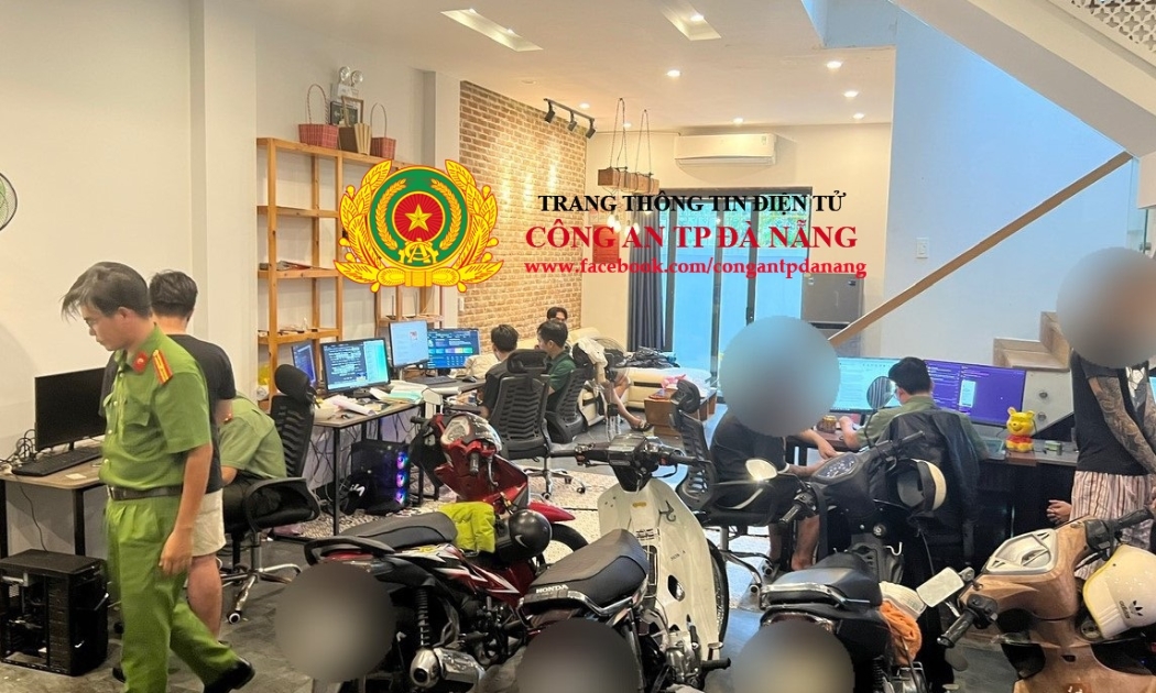 Hiện trường các đối tượng thực hiện hành vi phạm tội. Ảnh: Trang thông tin điện tử Công an TP Đà Nẵng.
