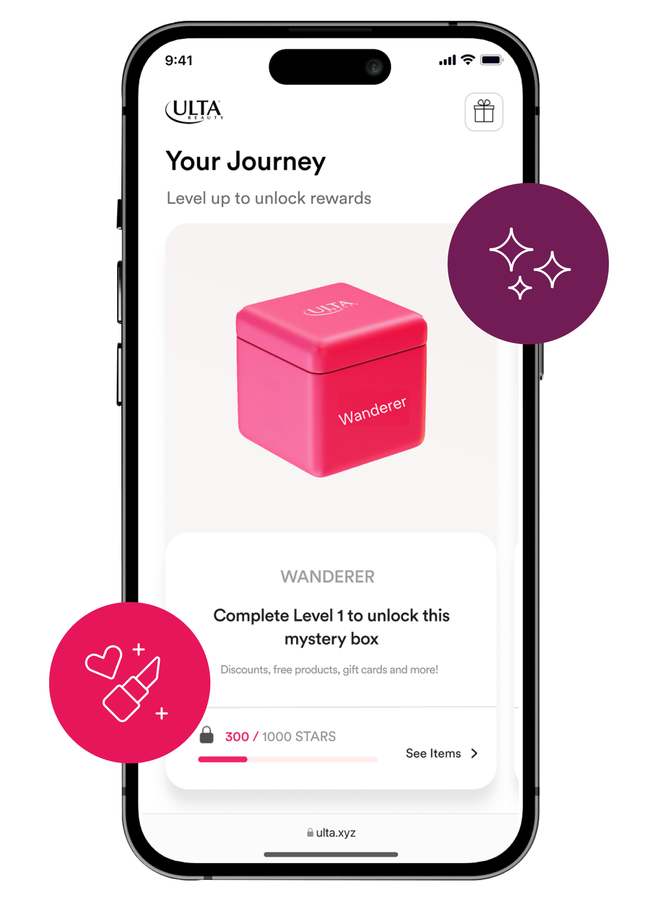 GlamXplorer c&oacute; 42 tr&ograve; chơi, bao gồm 30 nhiệm vụ li&ecirc;n quan đến thử trang điểm ảo.