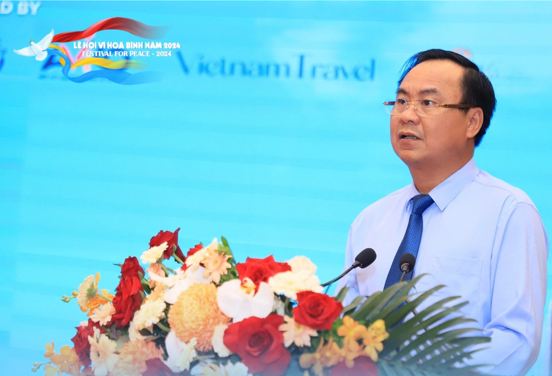 Chủ tịch UBND tỉnh Quảng Trị V&otilde; Văn Hưng n&oacute;i về &yacute; nghĩa Lễ hội V&igrave; H&ograve;a b&igrave;nh với tỉnh Quảng Trị.