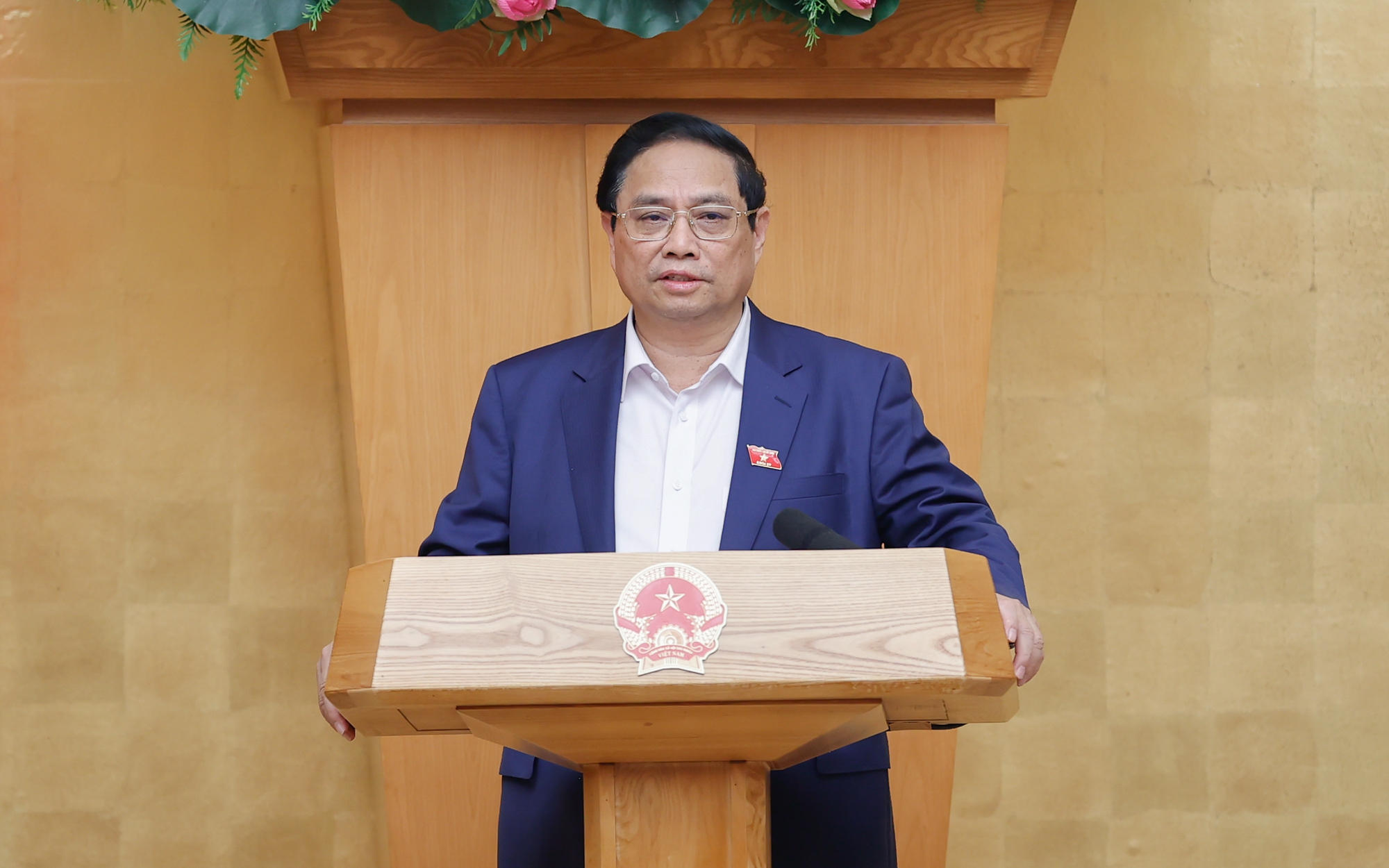 Thủ tướng Phạm Minh Chính phát biểu tại phiên họp - Ảnh: VGP