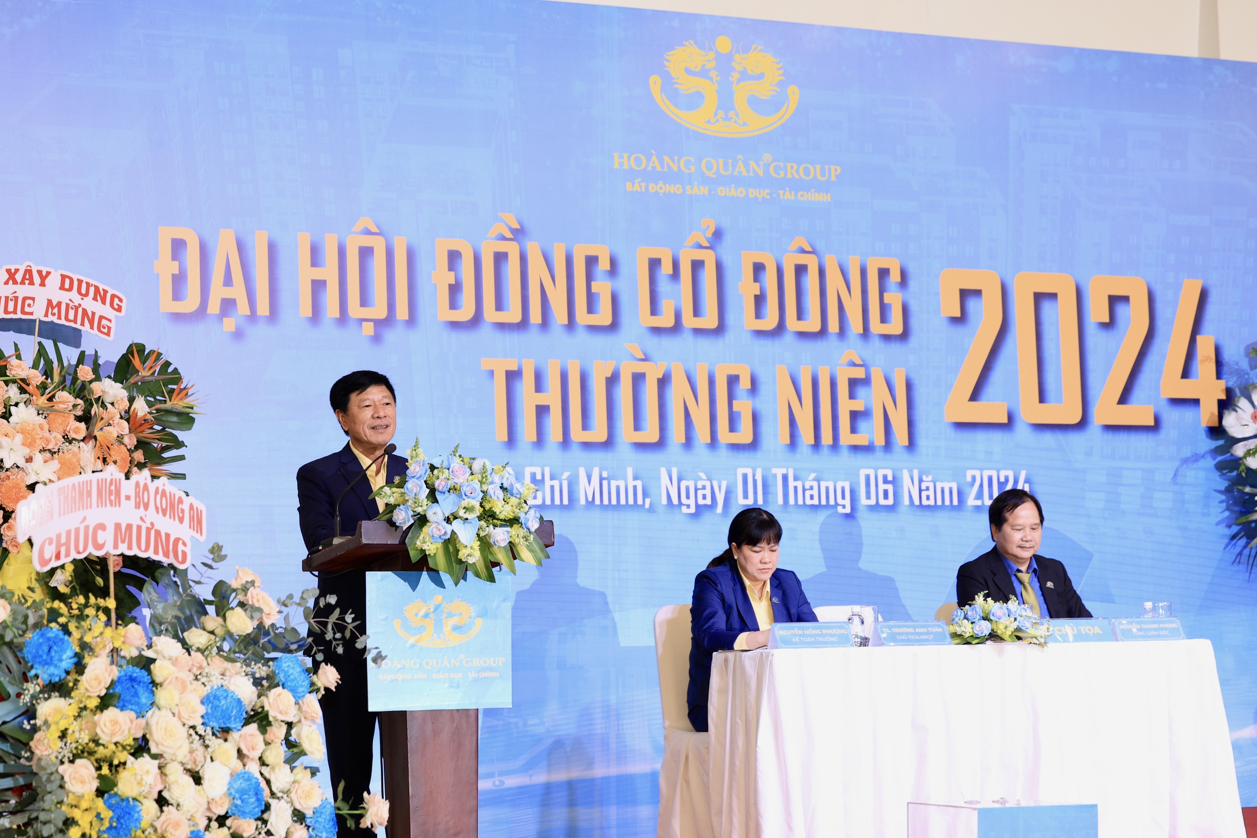 Công ty Cổ phần Thương mại Dịch vụ Địa ốc Hoàng Quân (Hose: HQC) tổ chức đại hội đồng cổ đông thường niên 2024, sáng 1/6 tại TP.HCM.