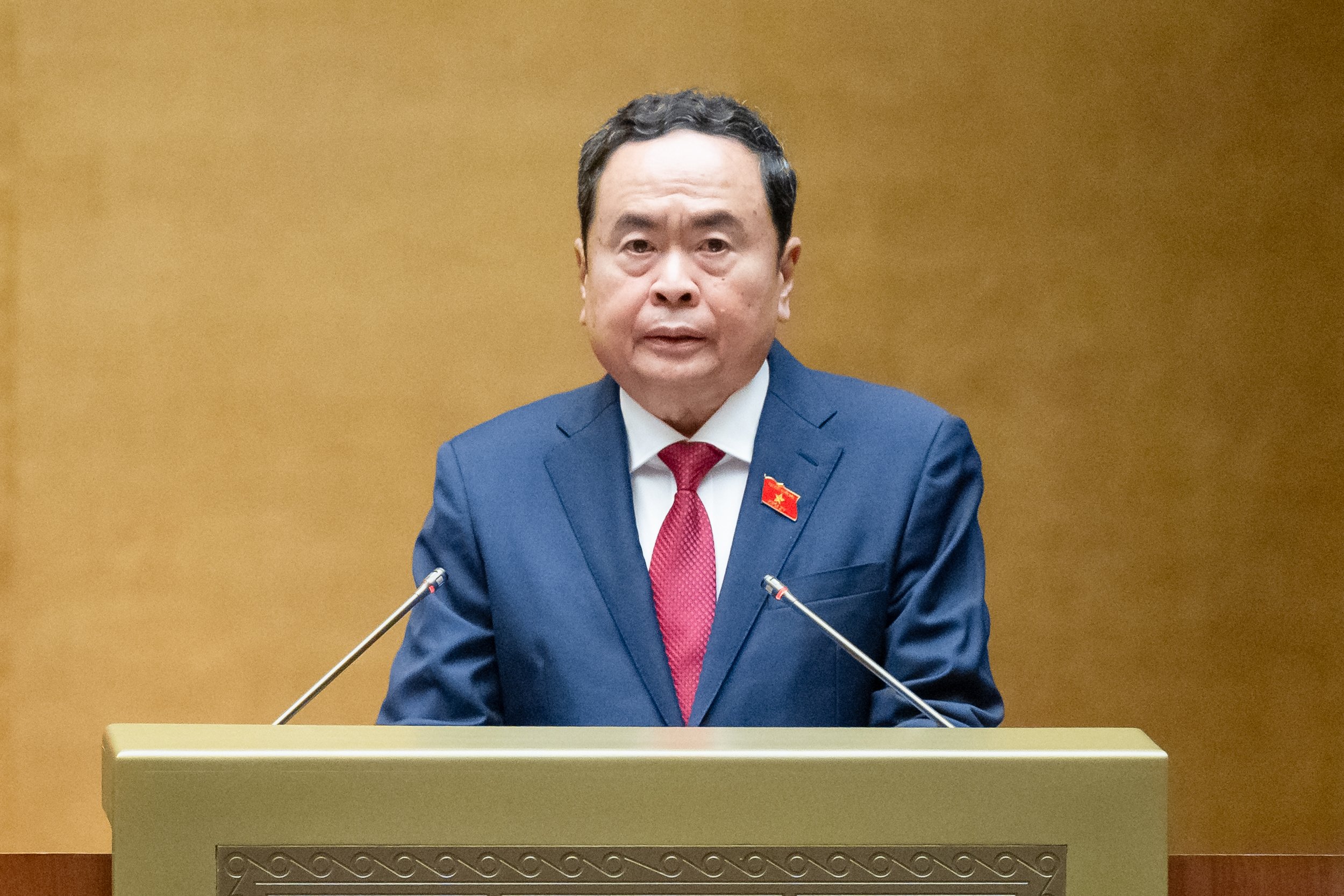 Chủ tịch Quốc hội Trần Thanh Mẫn phát biểu mở đầu phiên chất vấn và trả lời chất vấn - Ảnh: Quochoi.vn