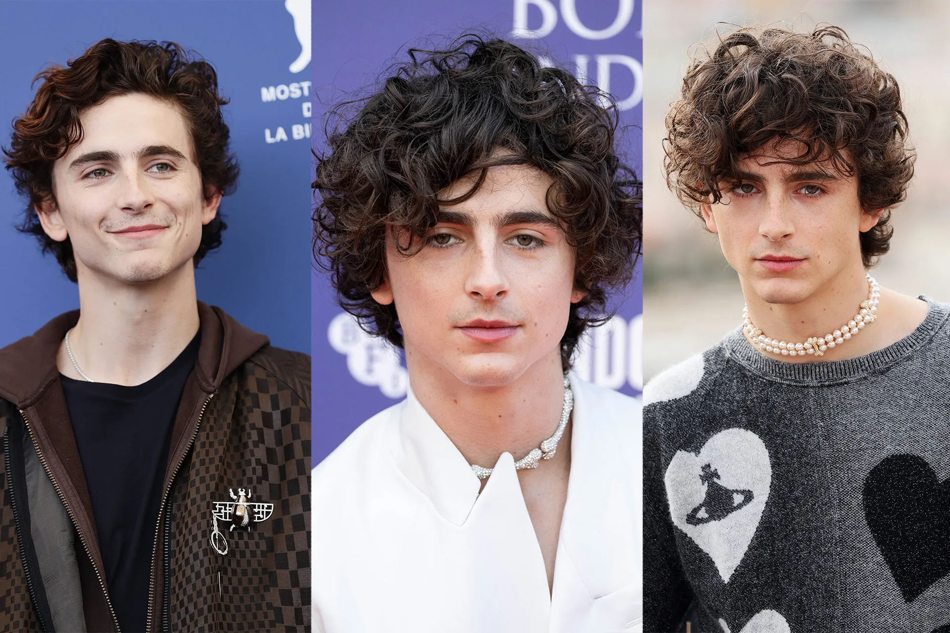 Diễn viên Timothée Chalamet thường xuyên thử nghiệm các mẫu trang sức khác nhau.
