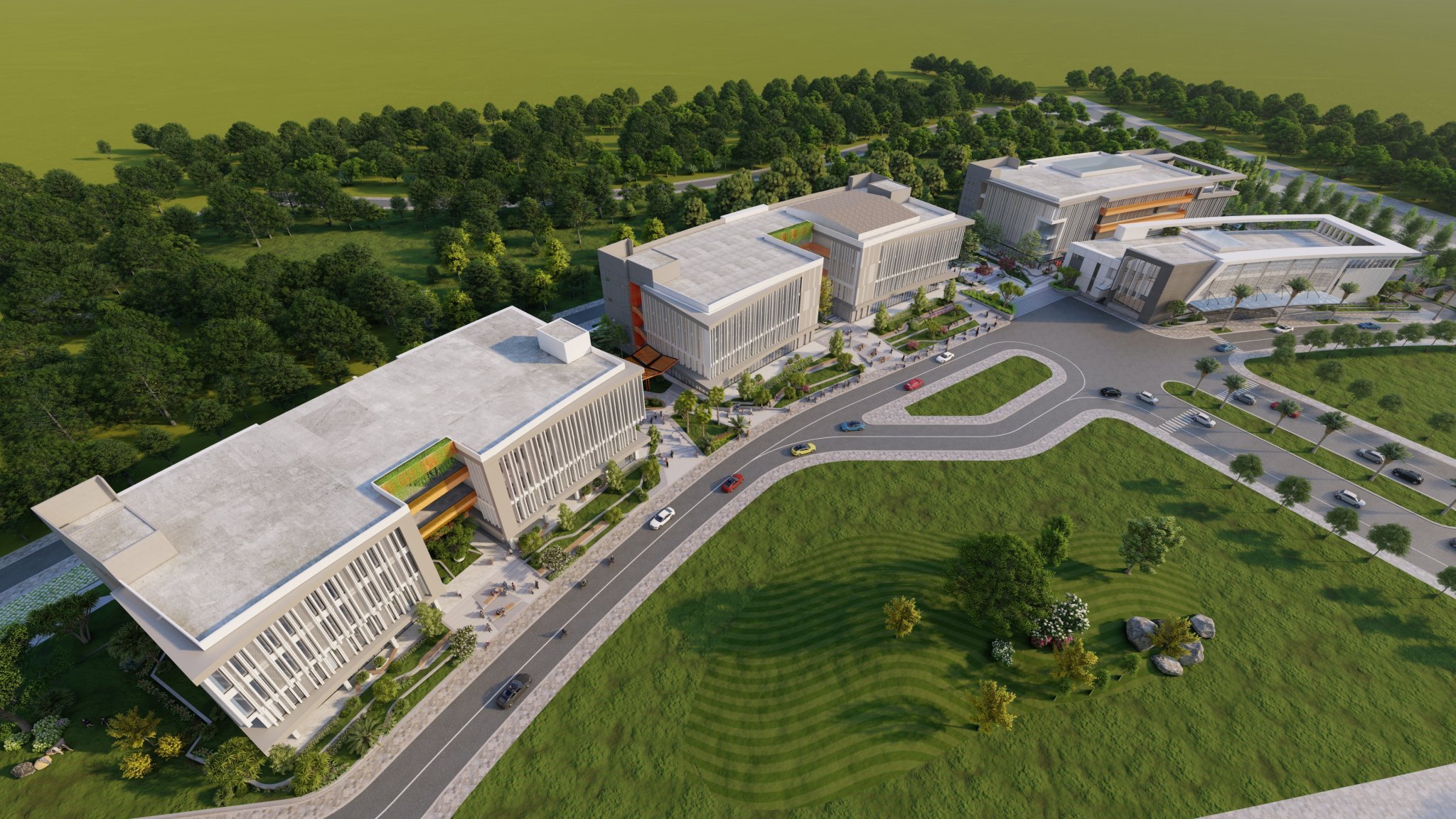Phối cảnh kiến trúc Trường Đại học Khoa học Sức khỏe ĐHQG-HCM. Ảnh: VNUHCM.