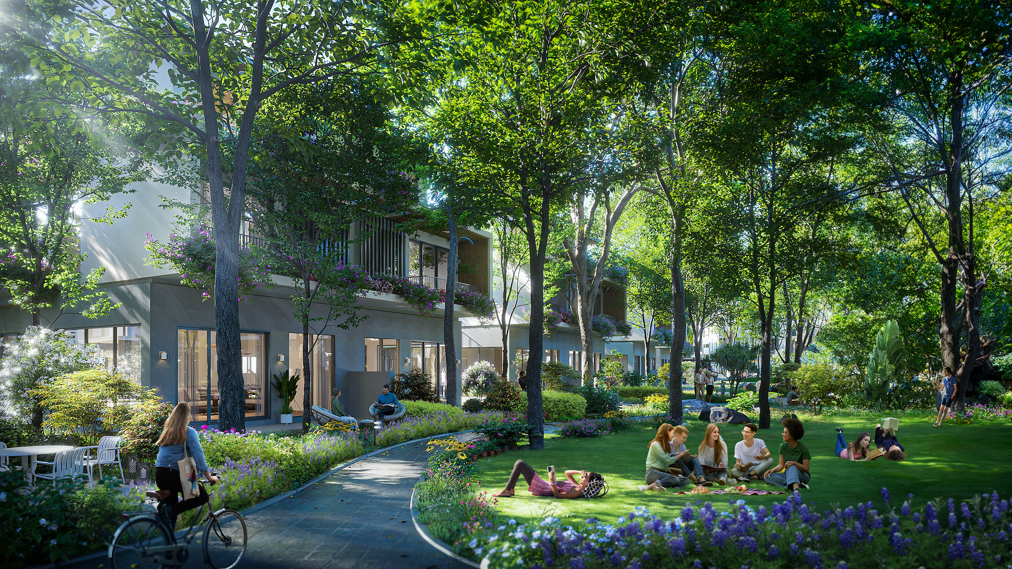Bể bơi điện phân muối ứng dụng công nghệ gia nhiệt tại Blue Forest.