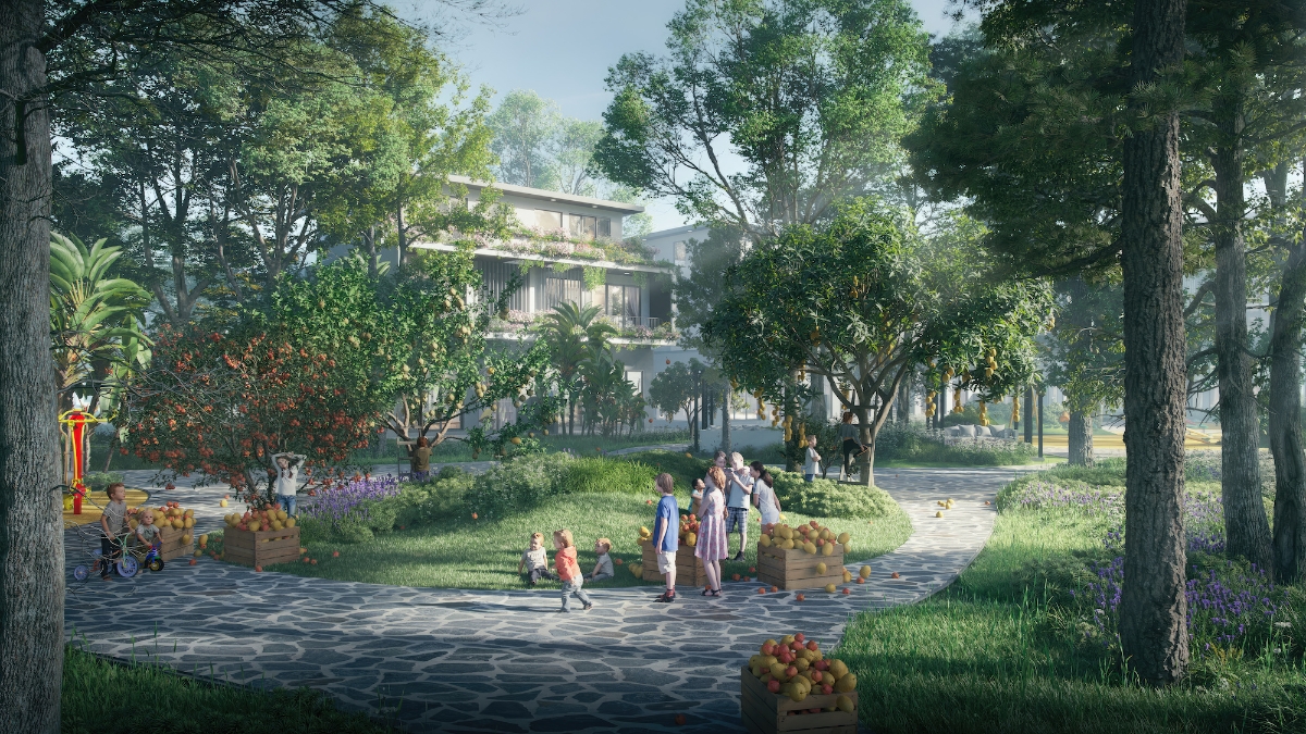 Cư dân Blue Forest có thể thưởng thức những loại cây ăn quả được trồng ngay thềm nhà.