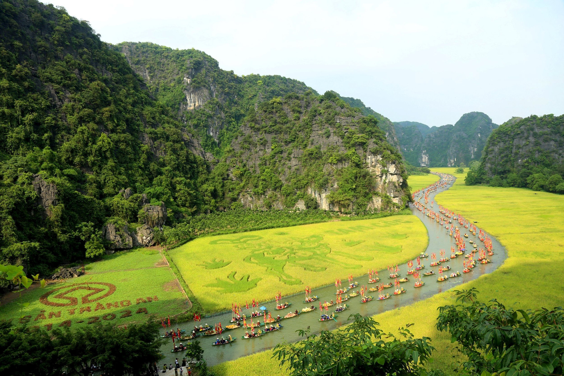 Tuần Du lịch Ninh Bình năm 2024, du khách được tham gia, chiêm ngưỡng cánh đồng lúa nghệ thuật đẹp nhất Việt Nam với tạo hình 