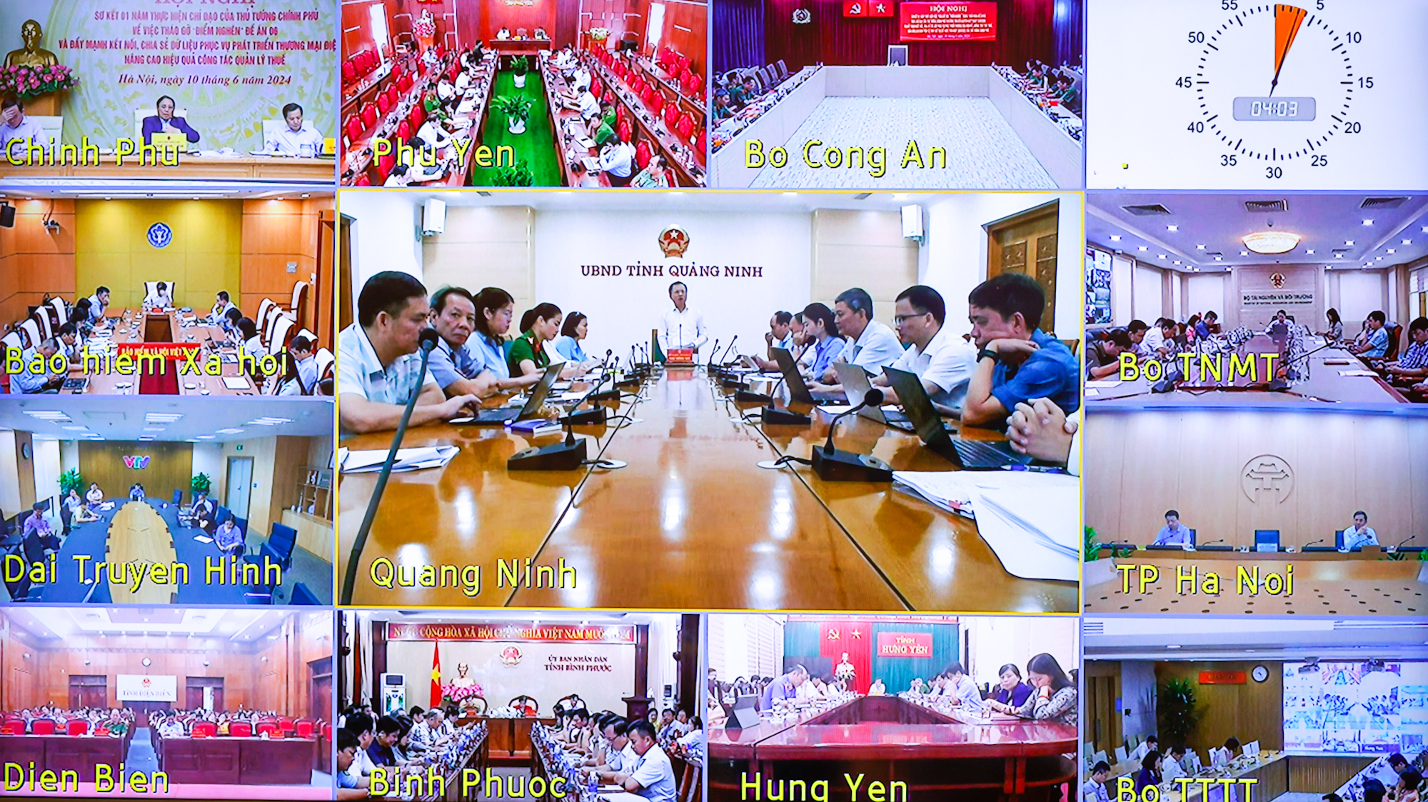 Các Bộ, ngành và địa phương tham gia hội nghị theo hình thức trực tuyến - Ảnh: VGP