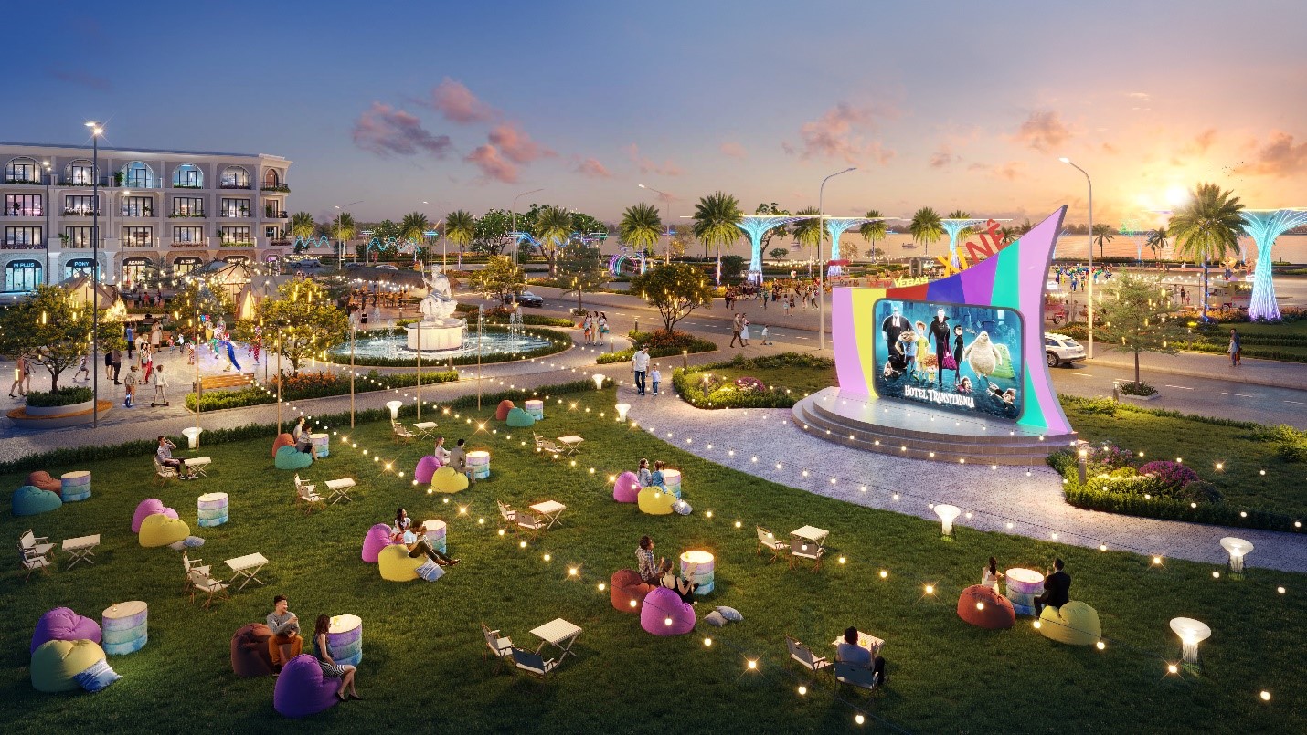 New Vegas Center lung linh tại tâm điểm dự án.