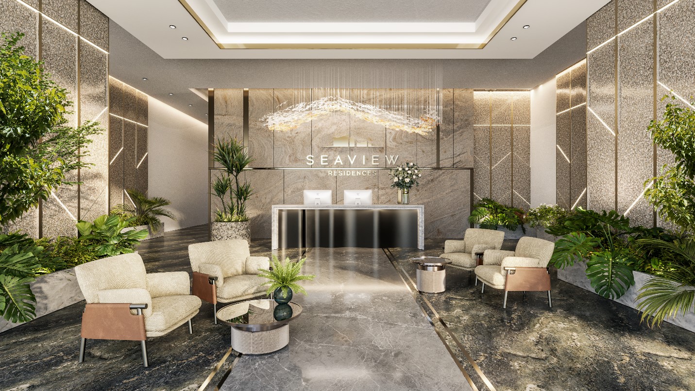 Sảnh đ&oacute;n Seaview Residences.
