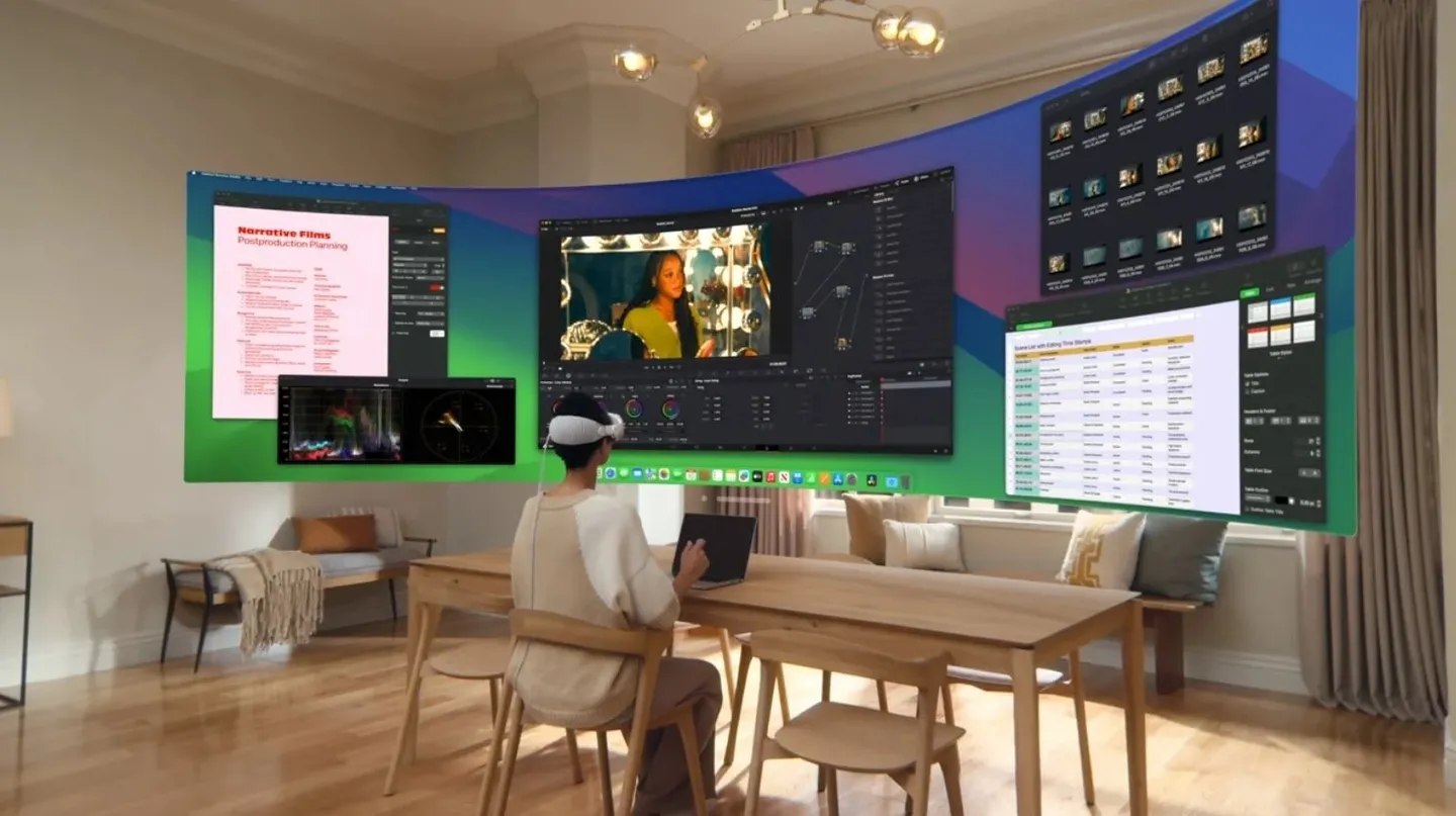 Màn hình Mac ảo siêu rộng trên Vision Pro.