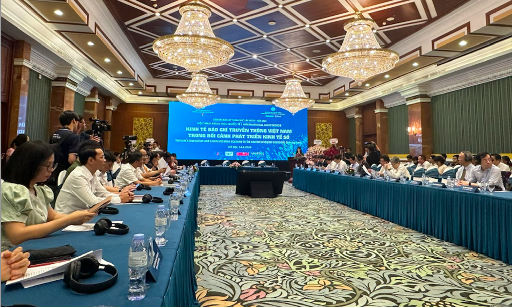 Hội thảo “Kinh tế báo chí truyền thông Việt Nam trong bối cảnh phát triển kinh tế số” sáng 14/6.