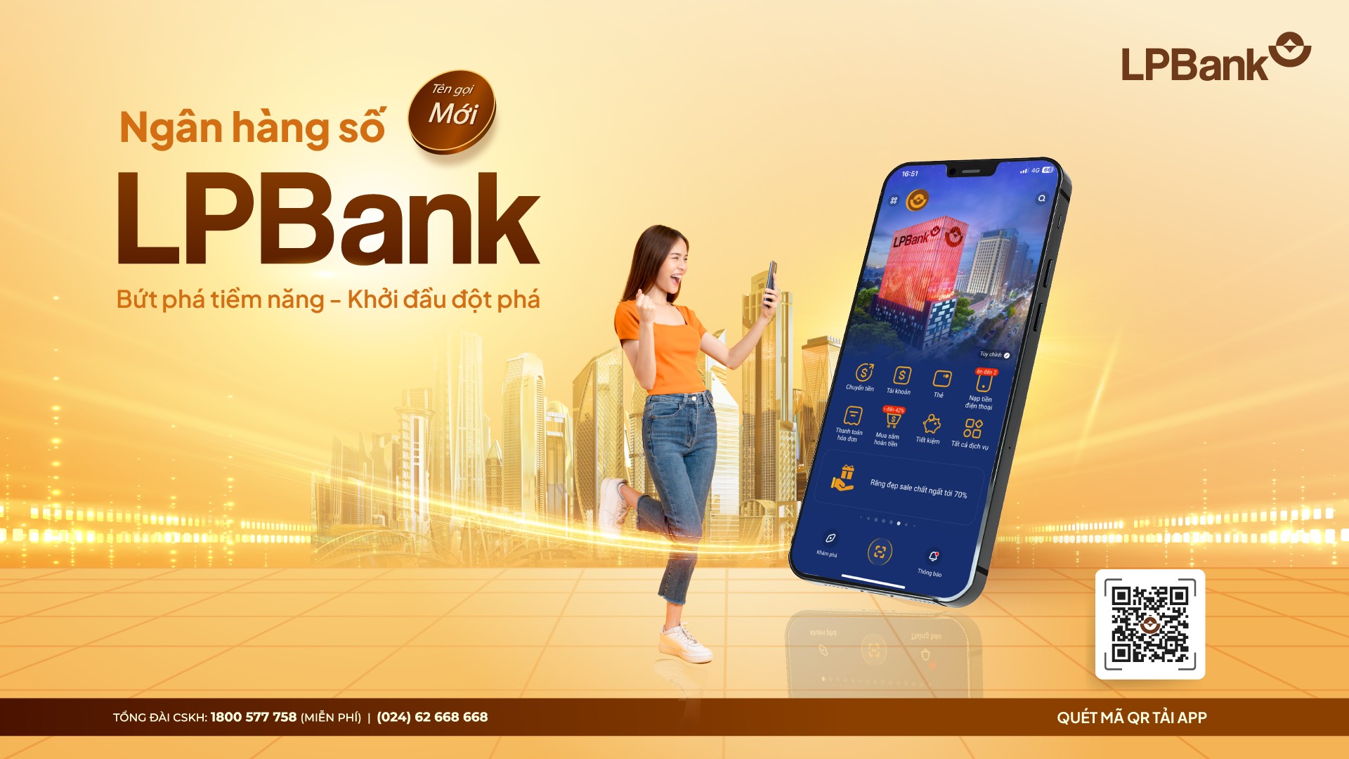 Nền tảng Ngân hàng số LPBank sẽ thay thế tên gọi cũ LienViet24h.