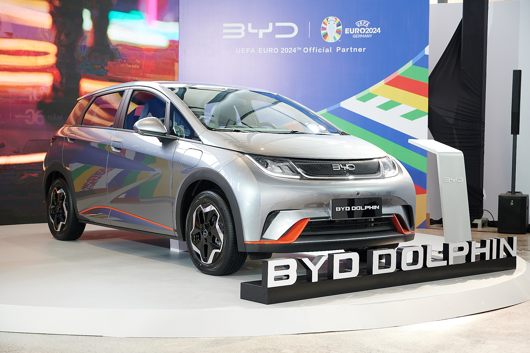 Một trong ba dòng xe chủ lực BYD là DOLPHIN tại buổi lái thử.