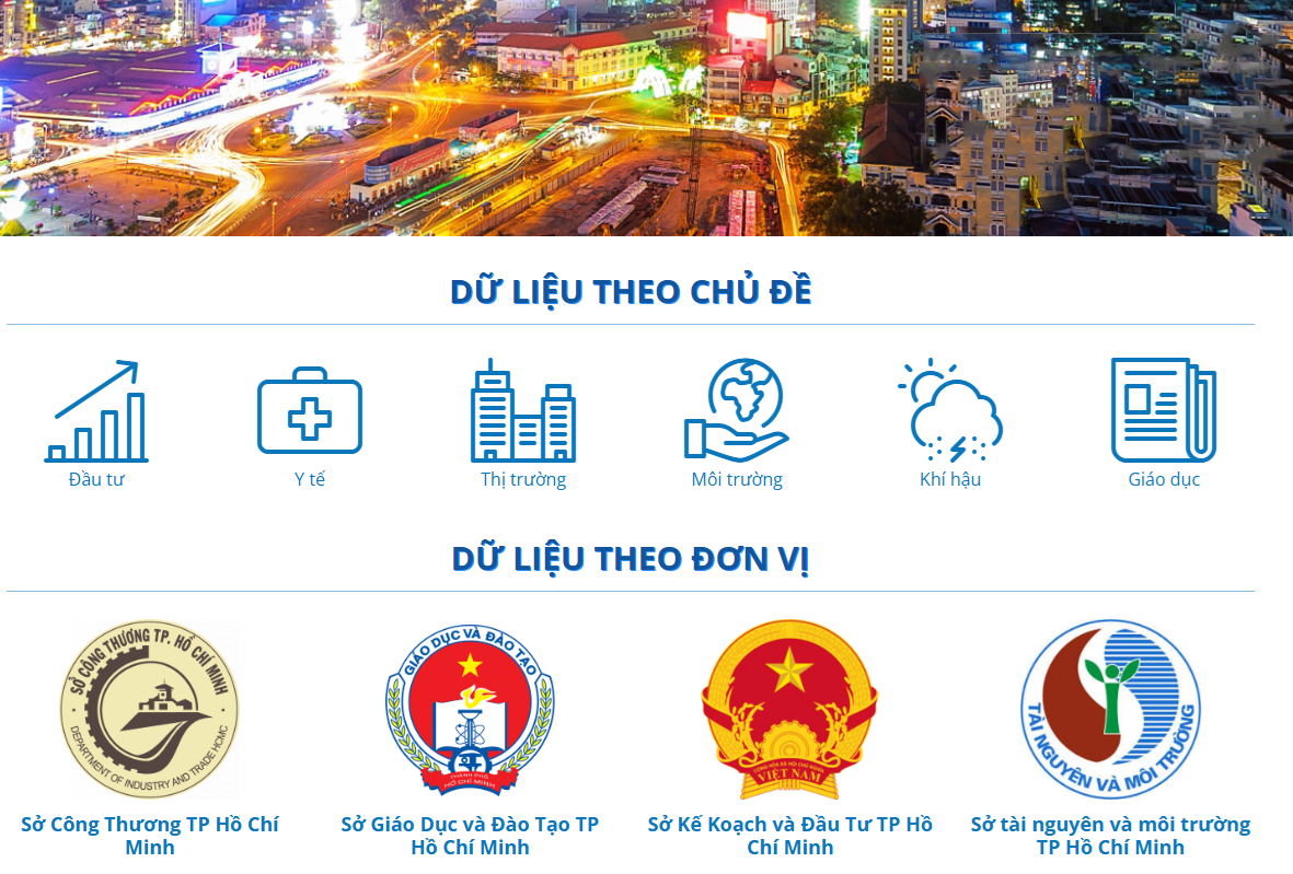 TP. Hồ Chí Minh công bố danh mục dữ liệu mở để người dân, tổ chức truy cập - Ảnh giao diện.