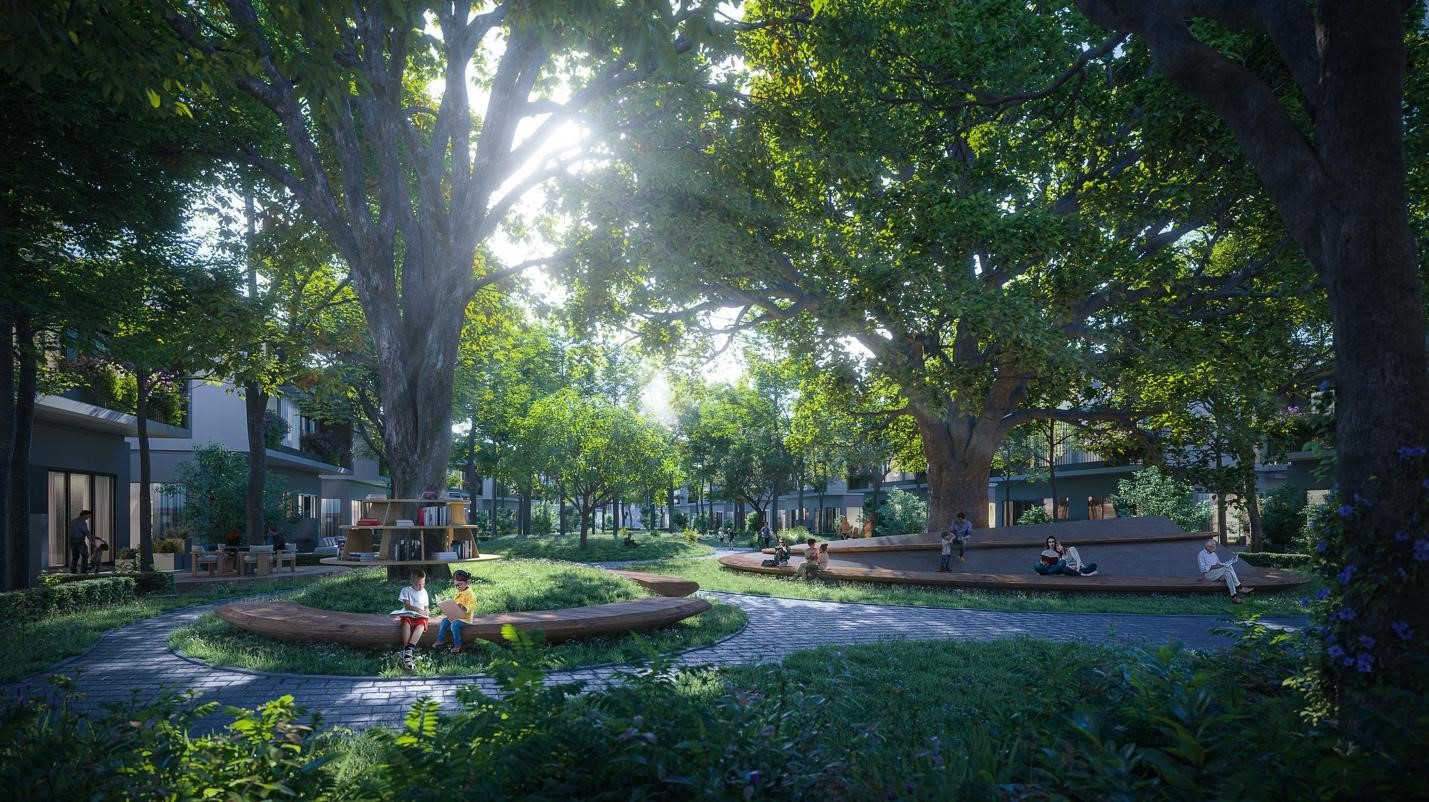 Blue Forest được trồng nhiều tầng cây xanh, đem lại bóng mát và điều hòa khí hậu.