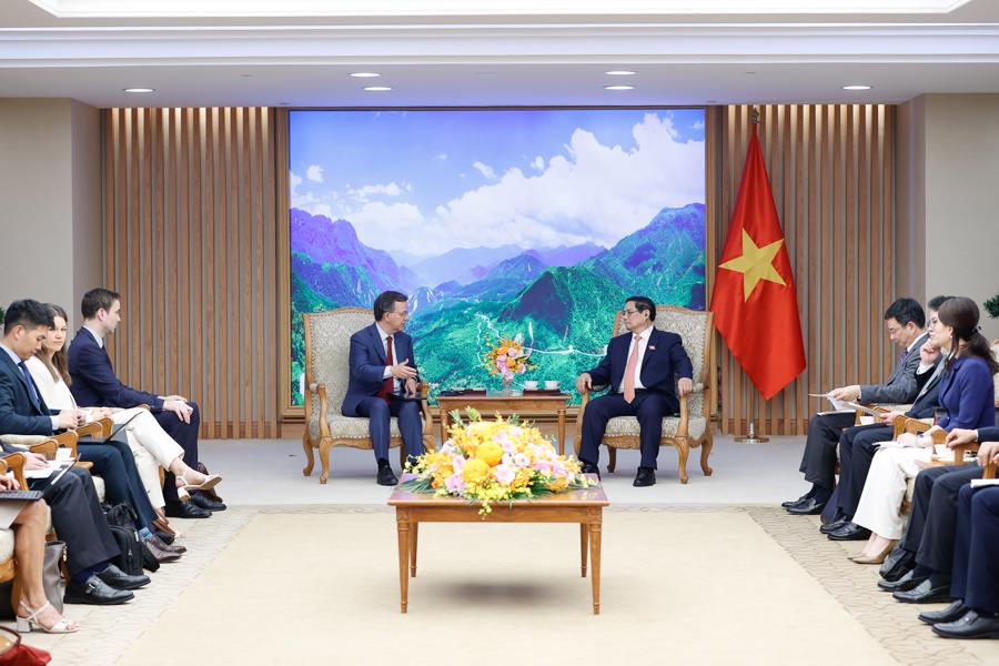 The reception for IMF delegation hosted by PM Pham Minh Chinh on June 21 (Photo: VGP)
