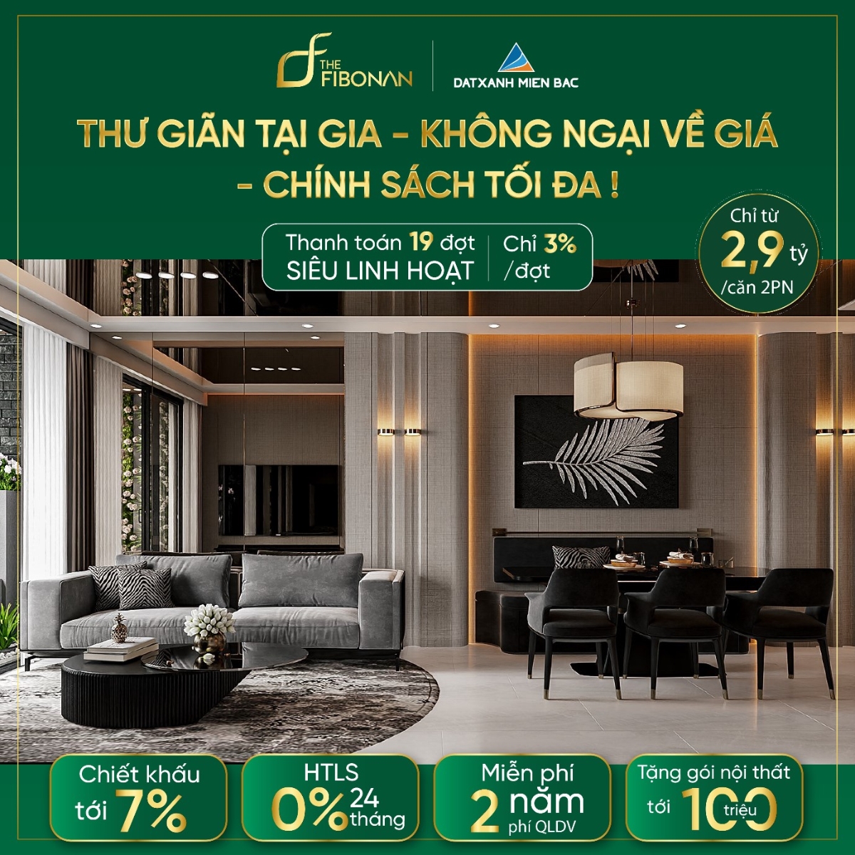 Cơ hội sở hữu căn hộ cao cấp dễ dàng hơn với chính sách bán hàng hấp dẫn. (Nguồn ảnh: Đất Xanh Miền Bắc).