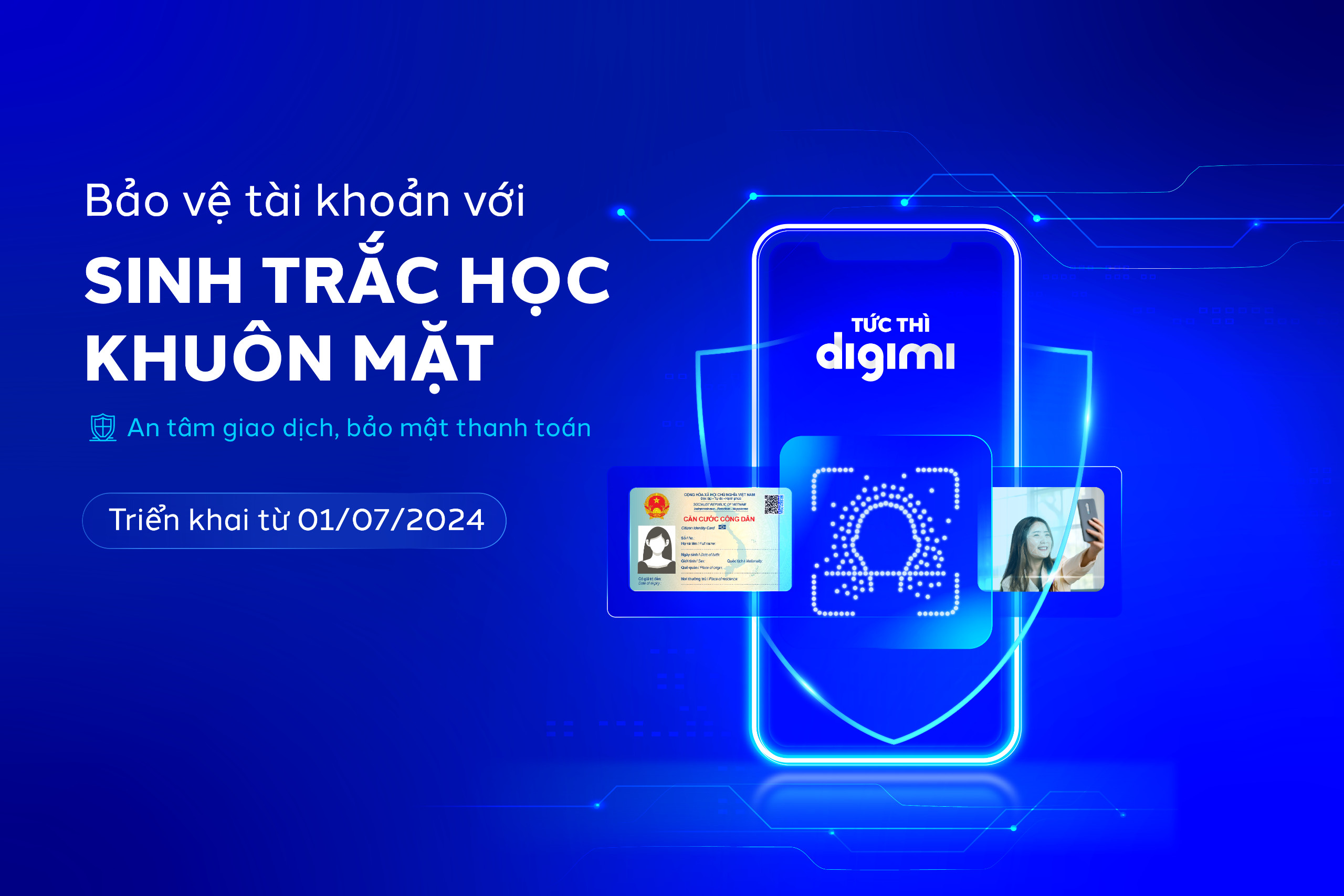 BVBank chính thức áp dụng xác thực sinh trắc học khuôn mặt từ ngày 01/07/2024 đối với các giao dịch trực tuyến.