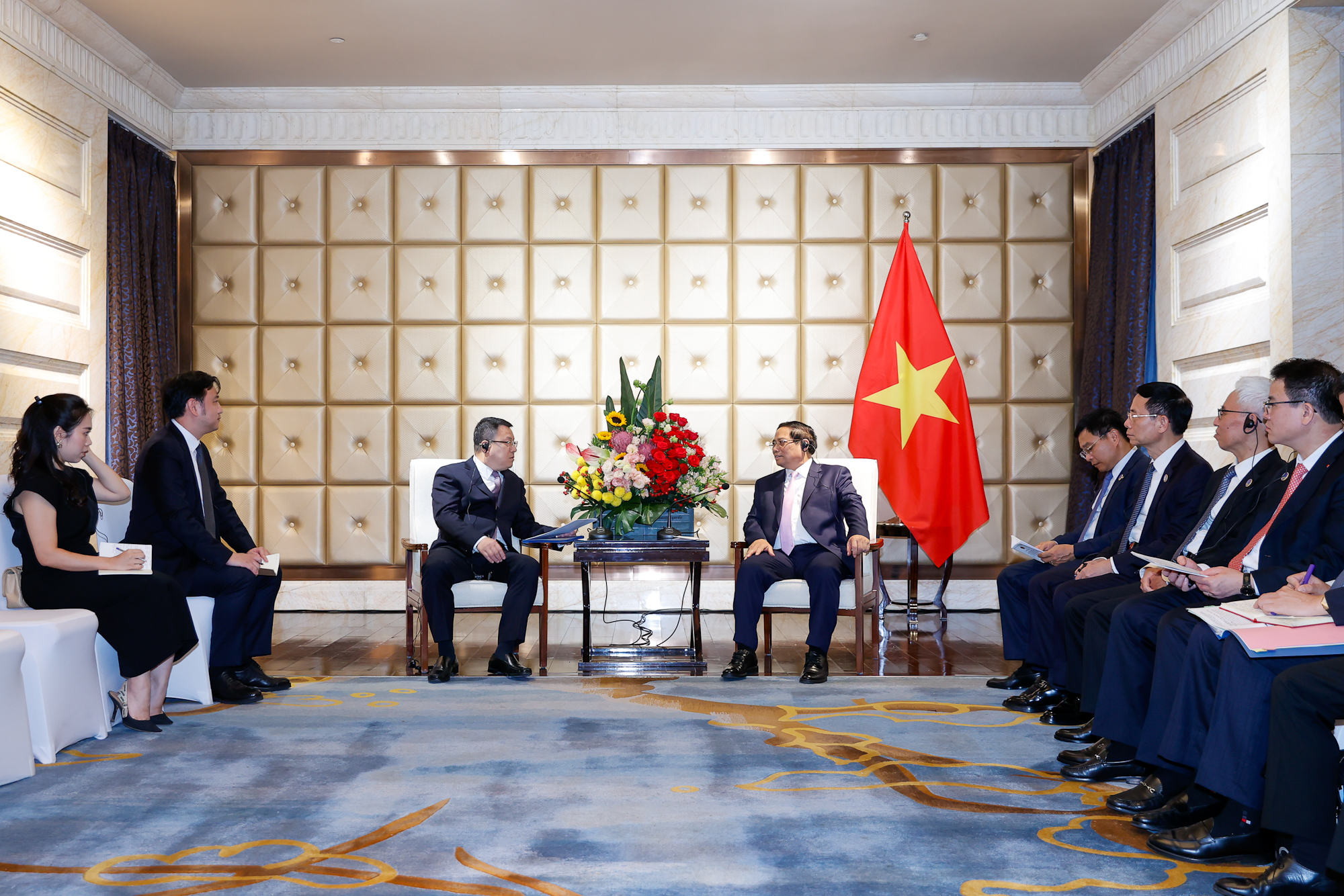 Thủ tướng tiếp lãnh đạo Tập đoàn Xây dựng Điện lực Trung Quốc (PowerChina) - Ảnh: VGP