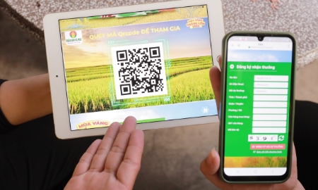 Mã QRcode giúp bà con thao tác nhanh chóng, tham gia dễ dàng.