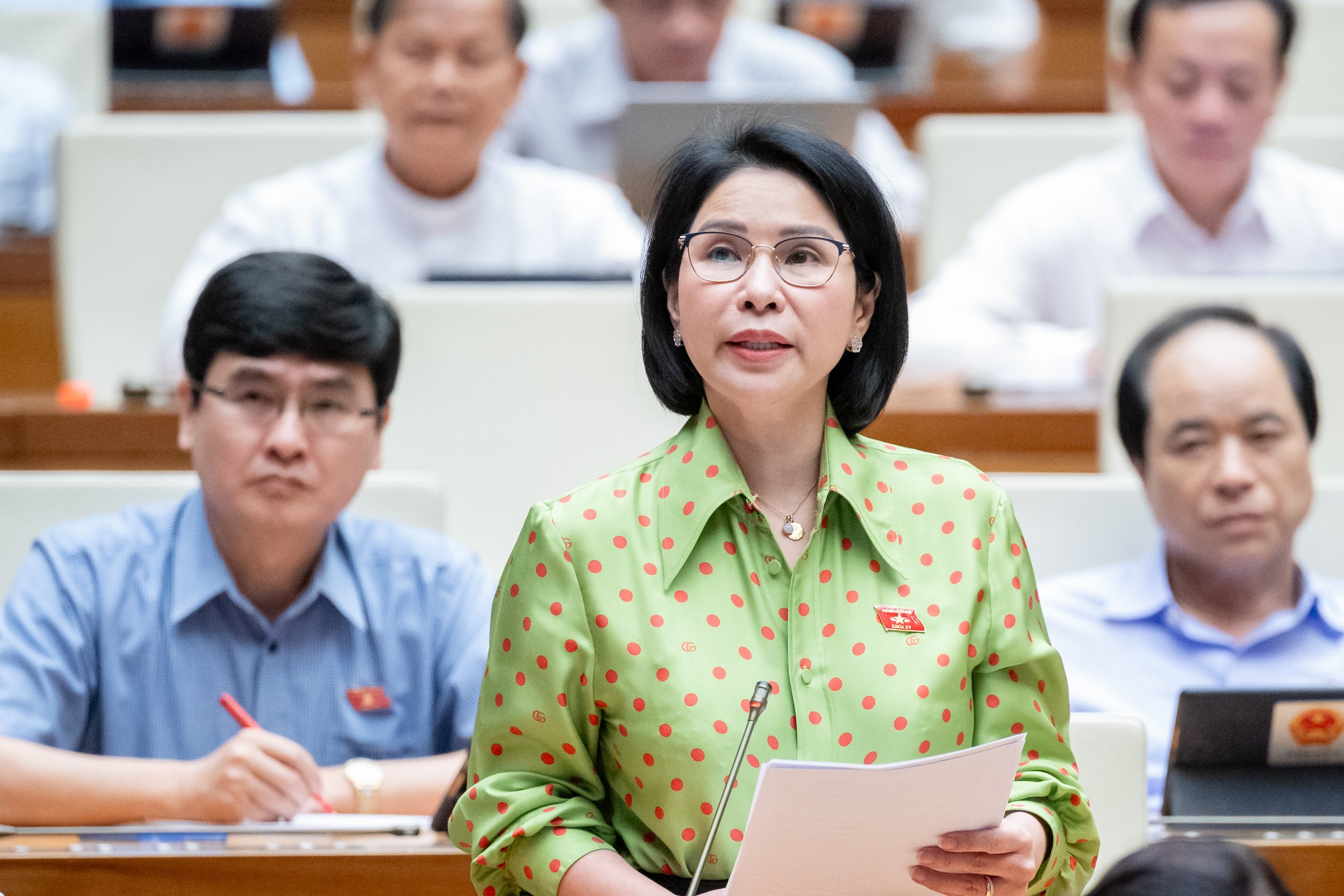 Đại biểu Trần Thị Nhị H&agrave;, đo&agrave;n TP. H&agrave; Nội. Ảnh: Quochoi.