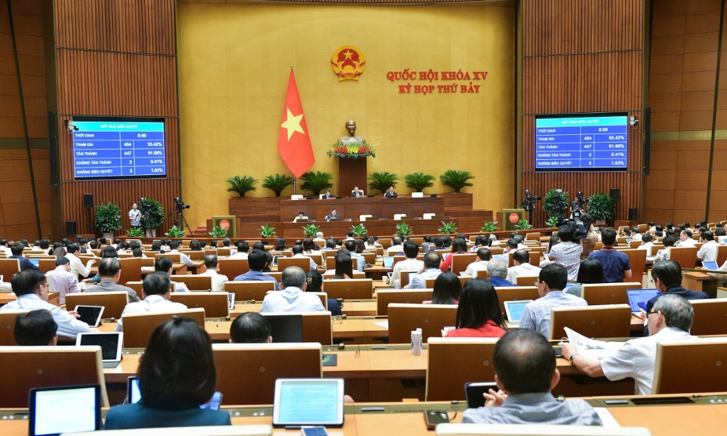 Như vậy, với đa số đại biểu tán thành, Quốc hội đã thông qua Luật Đường bộ.