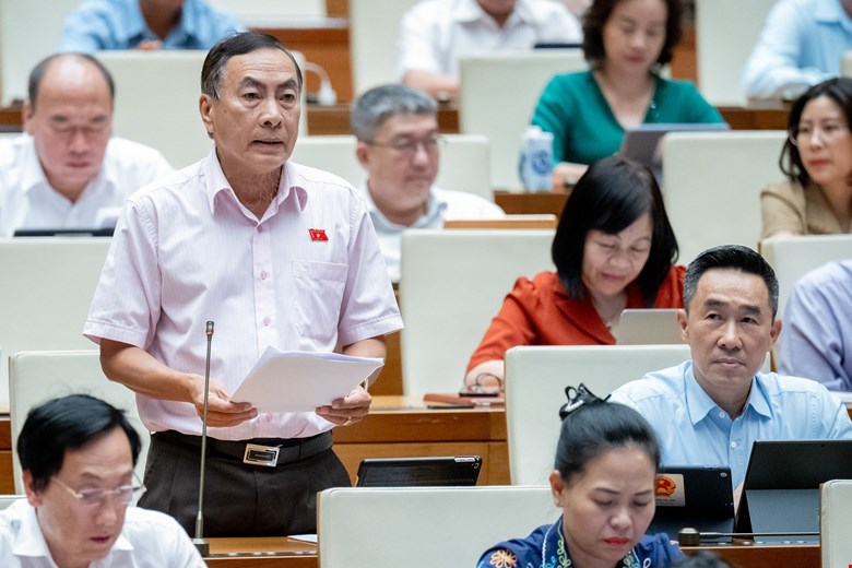 Đại biểu Phạm Văn H&ograve;a, đo&agrave;n Đồng Th&aacute;p, ph&aacute;t biểu tại phi&ecirc;n thảo luận ng&agrave;y 28/6.