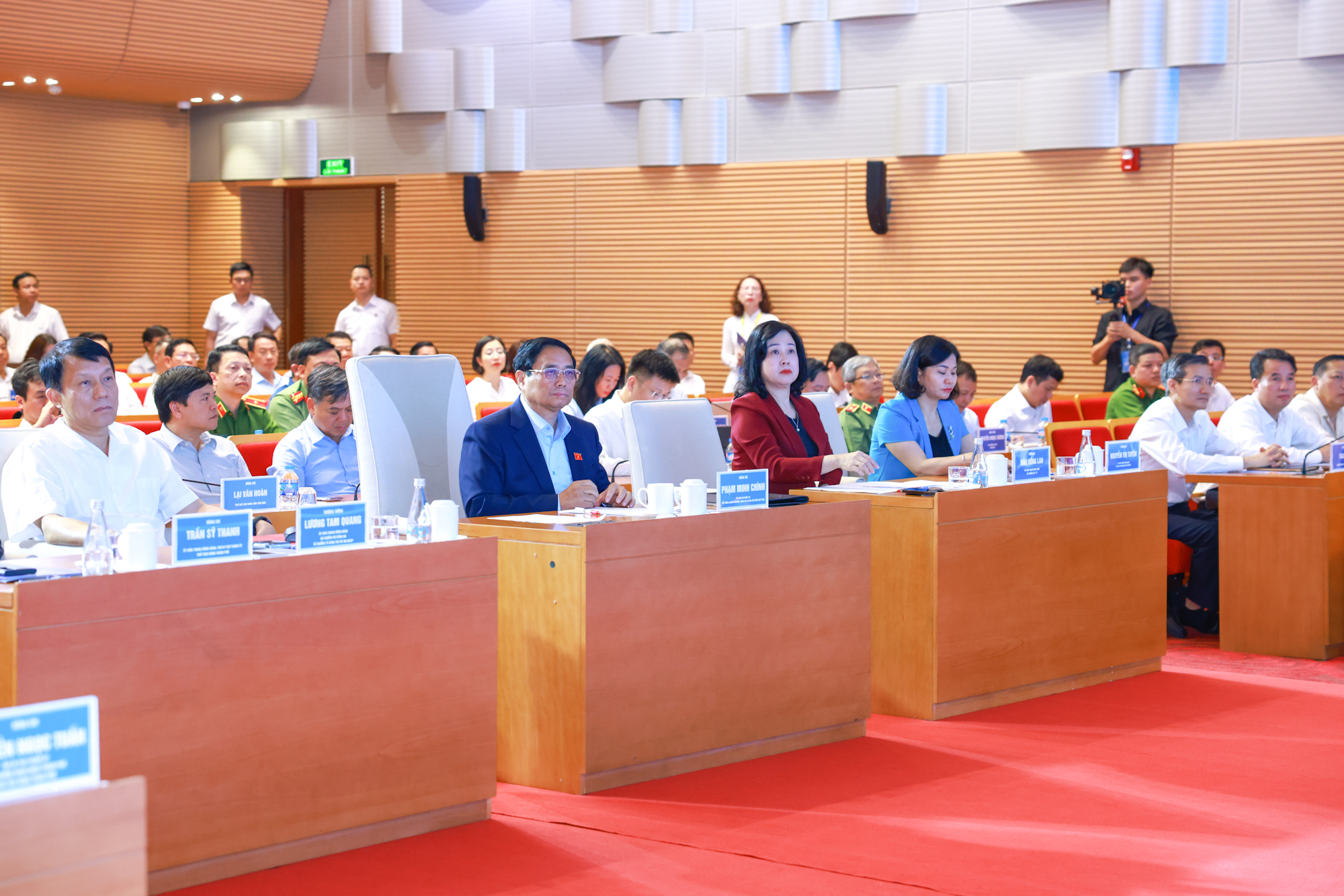Thủ tướng Phạm Minh Chính dự hội nghị sơ kết 6 tháng thực hiện Đề án 06 của TP. Hà Nội. Ảnh: VGP.